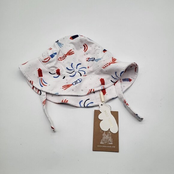Angel Dear Other - ANGEL DEAR Baby 6-12M Bucket Sun Hat Viscose Bamboo FIRECRACKERS 4th of July